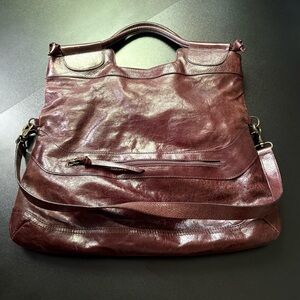 Sundance living purse hobo shoulder hand bag brown snap crossbody adjustable‎